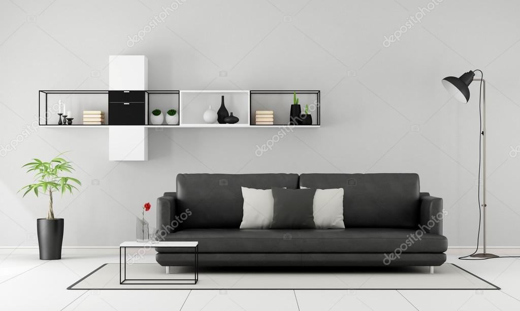 Fekete fehér, minimalista nappali — stock fotó © archideaphoto ... Fekete fehér nappali