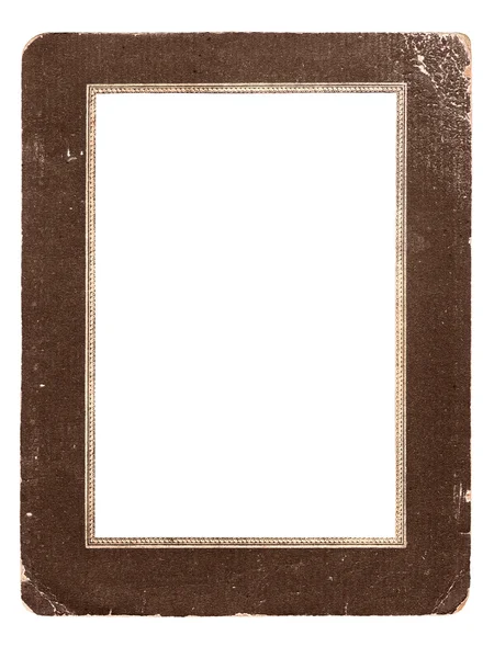 Vintage velho quadro de fotos de papelão isolado no fundo branco — Fotografia de Stock