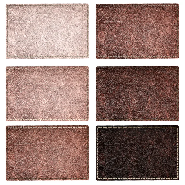 Set of leather labels of different colors — Stock Photo, Image