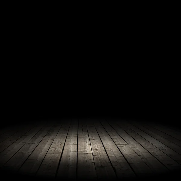 Old wooden  floor on a black background Stock Photo