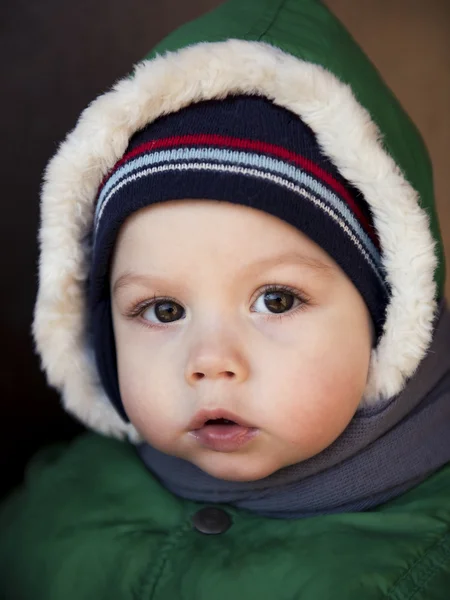 Téli baba közelről portréja — Stock Fotó