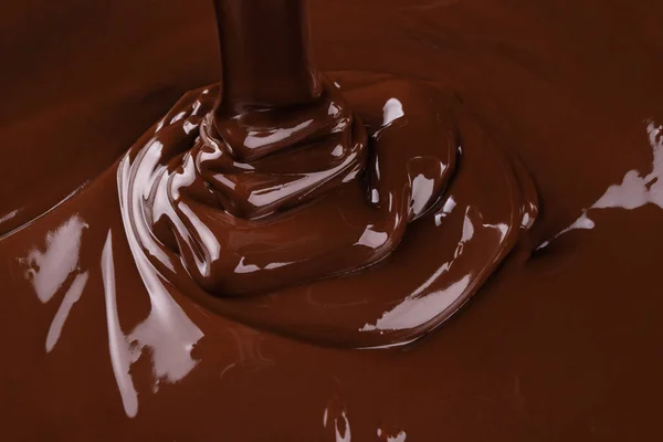 ホットチョコレートシロップの充填甘い食べ物の背景 — ストック写真