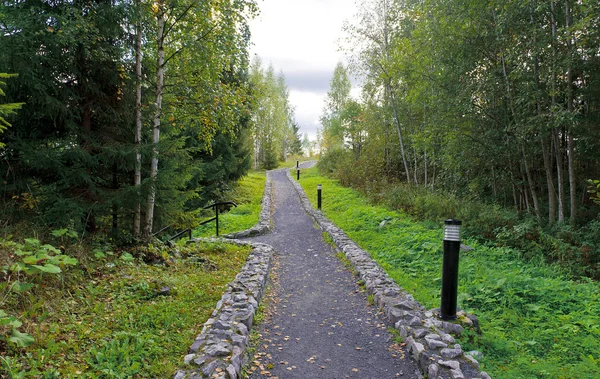 Beau sentier bordé de pierres — Photo