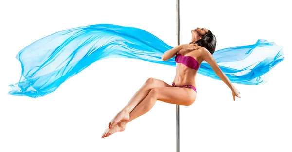 Joven sexy pole dance mujer — Foto de Stock
