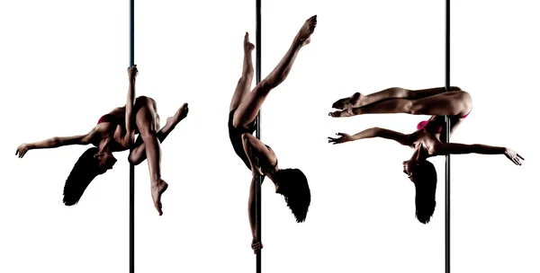 Jeune femme sexy pole dance — Photo