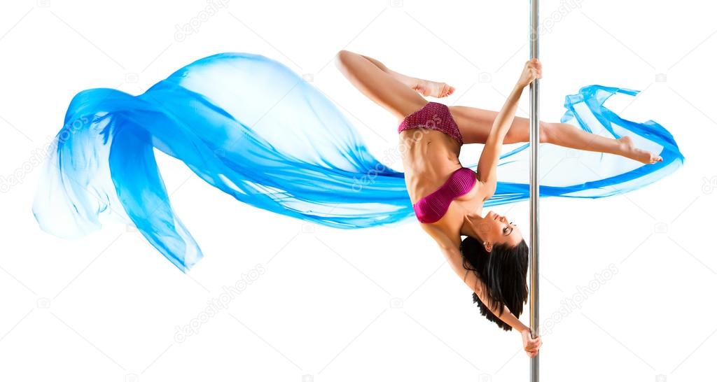 Young sexy pole dance woman