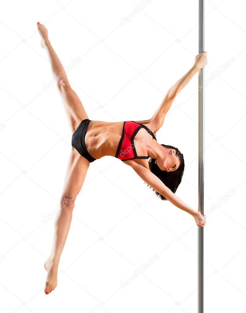 Young sexy pole dance woman