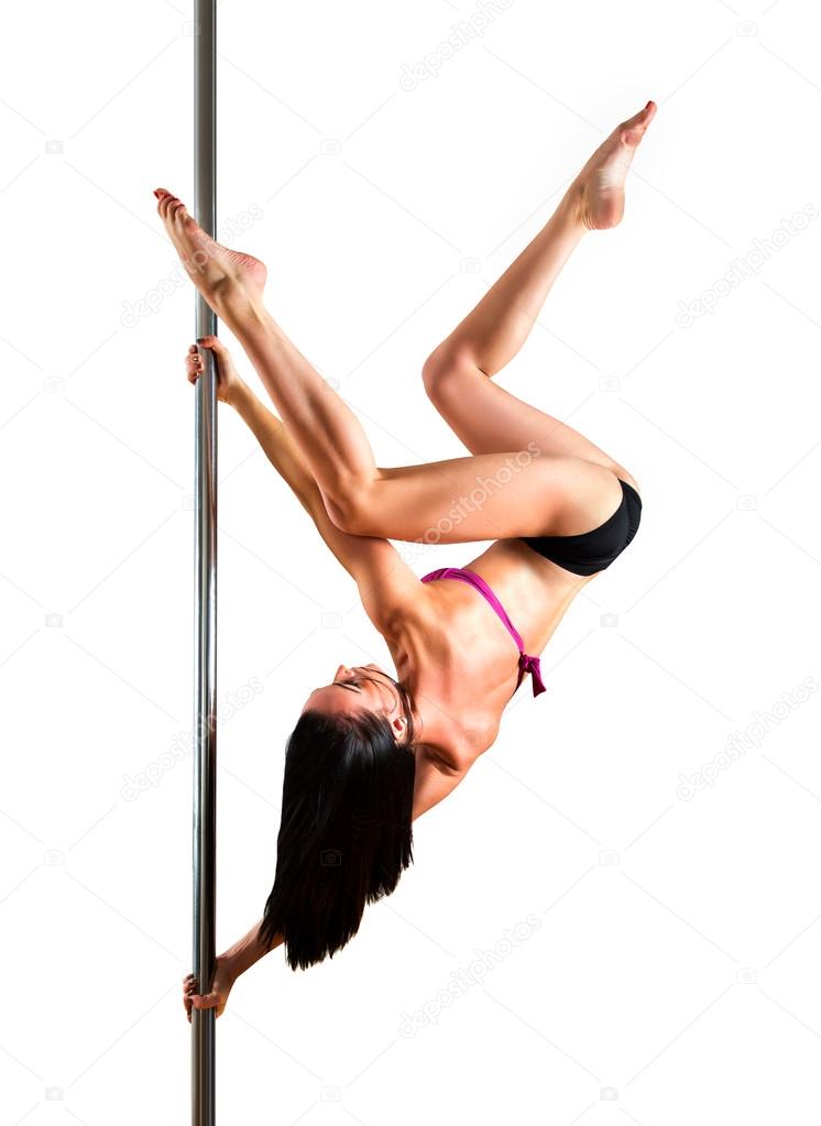 Young sexy pole dance woman