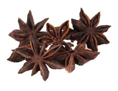 Beyaz arka plan üzerinde izole anasonu (yıldız şeklinde anason)