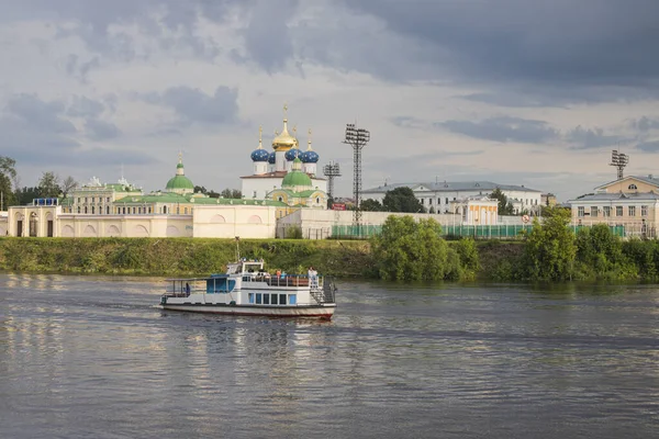 Rusland Tver Kerk Uitzicht Het Stadion Chemist Transfiguratie Kathedraal Het — Stockfoto