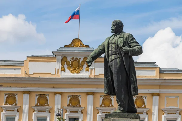 Росія Твер Площа Леніна Пам Ятник Ленін — стокове фото