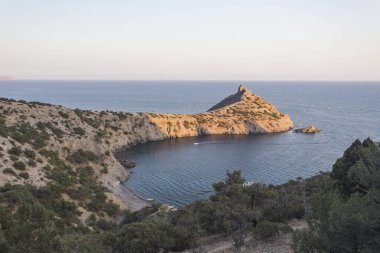 Kırım. Yeni Dünya. Karadeniz ve Cape Kapchik Burnu manzarası
