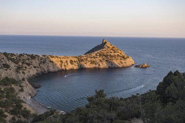Kırım. Yeni Dünya. Karadeniz ve Cape Kapchik Burnu manzarası