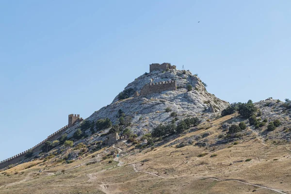 Crimée Zander Vue Forteresse Génoise Depuis Mont Sokol — Photo