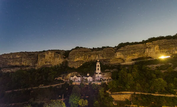 Krim Bachtschissarai Das Uspenski Höhlenkloster Nachtsicht — Stockfoto