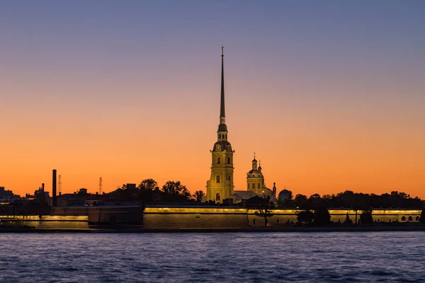 Rusko Petrohrad Pohled Pevnost Petra Pavla Při Západu Slunce 2021 — Stock fotografie