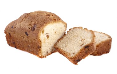 Beyaz arka plan üzerinde izole üzümlü kek