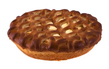 Beyaz bir arka plan üzerinde izole krem peynirli Cheesecake