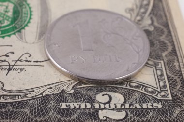 Döviz Alım Satım. Rus Rublesi jeton bir banknot iki dolar bize yalan