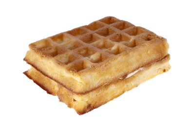 Beyaz arkaplanda izole edilmiş waffle 'lar