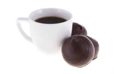 Bir fincan kahve ve marshmallow