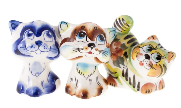 Figura de lembrança com pintura artística. gatos Fotografias De Stock Royalty-Free