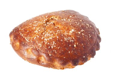 Muffins with apple filling isolated on a white background