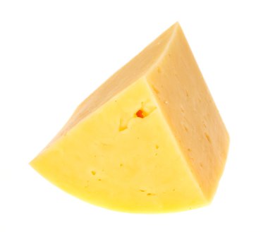 Slice cheese isolated on white background