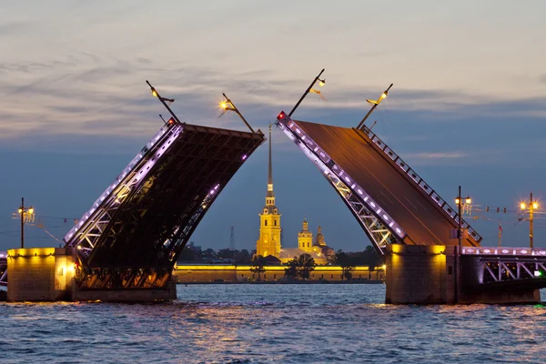 Russia. St. Petersburg - divorced Palace Bridge — Zdjęcie stockowe