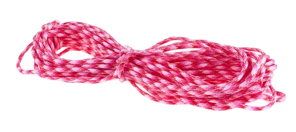 Rotes Seil auf weißem Hintergrund — Stockfoto