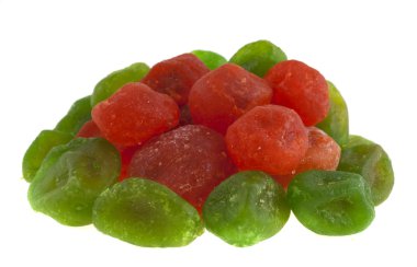 Beyaz izole kırmızı ve yeşil Kamkat