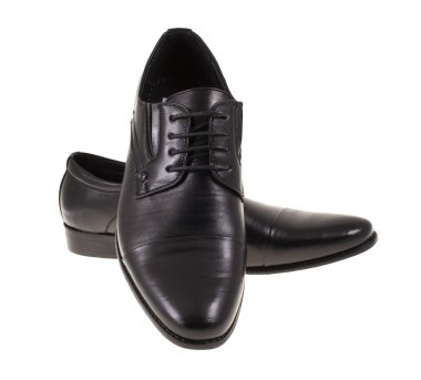 Klasik erkek ayakkabı, beyaz arka plan siyah