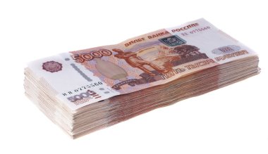 Beş bininci Rus banknotlar yığını