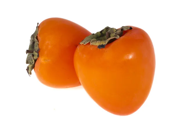 Persimmons coapte izolate pe fundal alb — Fotografie, imagine de stoc