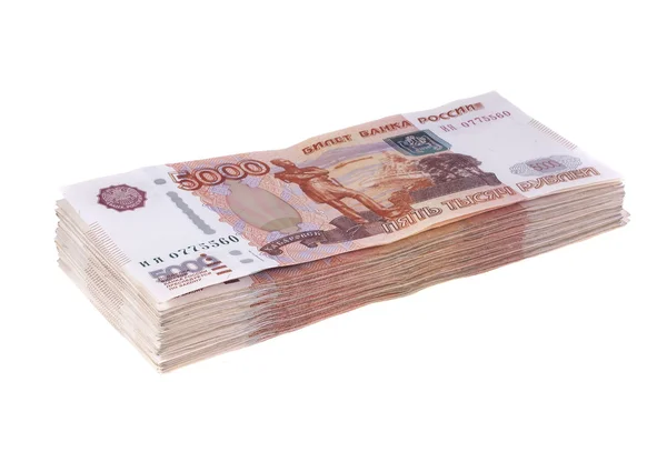 Beş bininci Rus banknotlar yığını