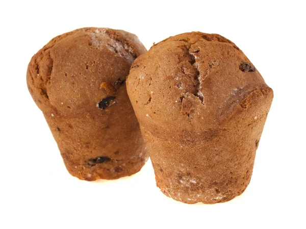 Due muffin su sfondo bianco — Foto Stock