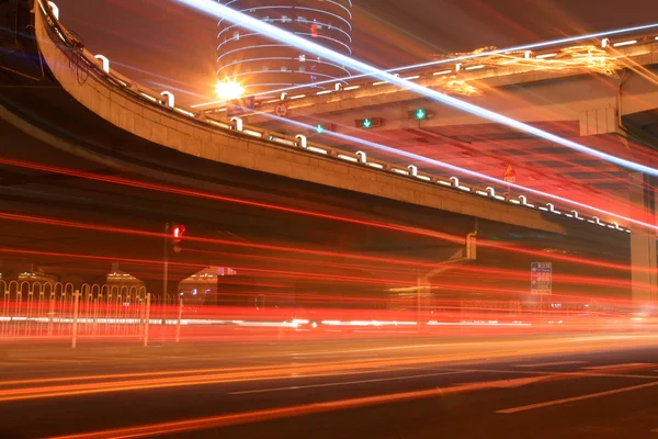 Carretera y semáforos en Beijing — Foto de Stock