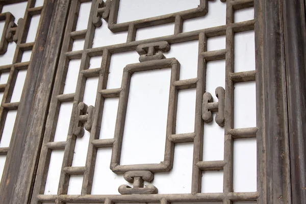 Tradycyjne okna drewniane w Chinach — Zdjęcie stockowe