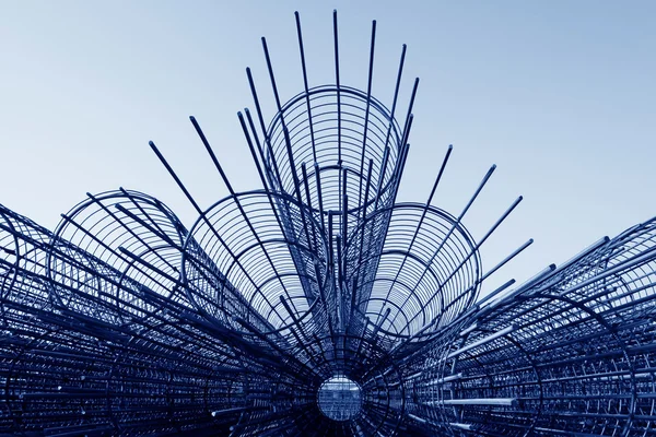 Steel rebar component in a construction site — Stock Photo, Image