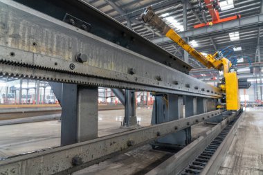 CNC çelik ortak üretim hattı için mekanik ekipman, yakın çekim fotoğraf