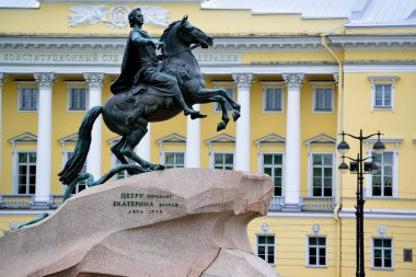 St. Petersburg 'da Rus İmparatoru Büyük Peter' ın anıtı.