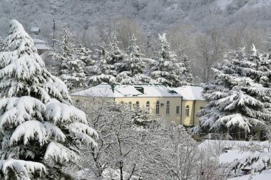 Tskhinval şehrinde kar yağışı