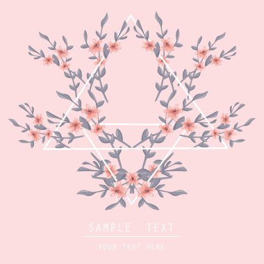 Çiçek desenli ve tipografi ile yazdırılabilir bahar duvar sanatı. Ve