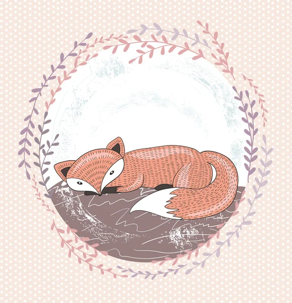 Cute little fox illustration for children — Stock Vector