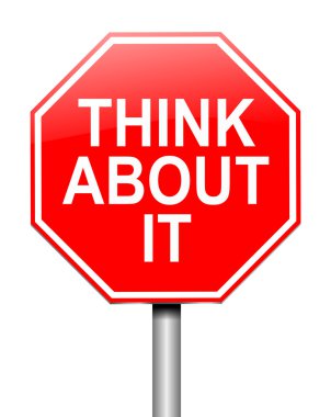 Think about it message. clipart