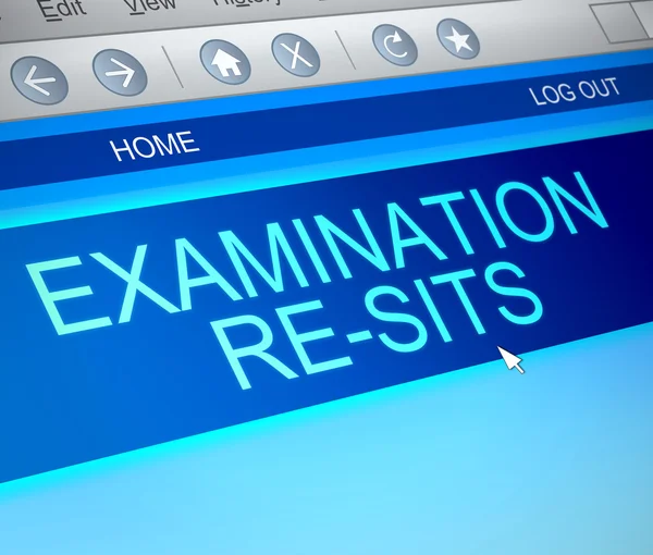 Examen åter sitta koncept. — Stockfoto