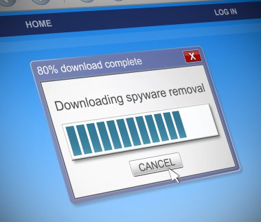 Spyware kaldırma kavramı.