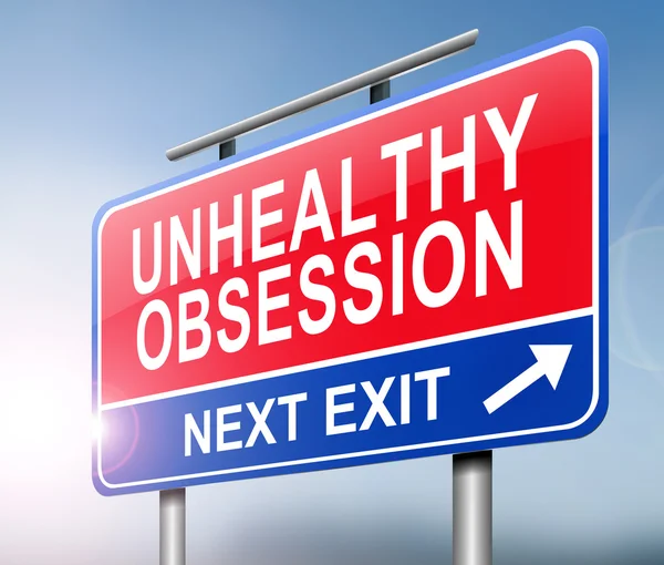 Unhealthy obsession warning concept. — Stock Photo, Image