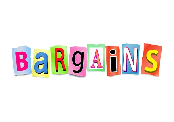 Bargains word concept. — Stock Photo, Image