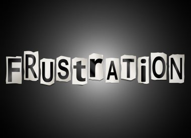 Frustration word concept. clipart